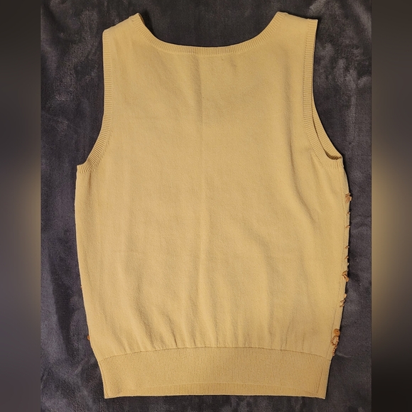 Beaded Cream Sleeveless Top - Picture 5 of 5